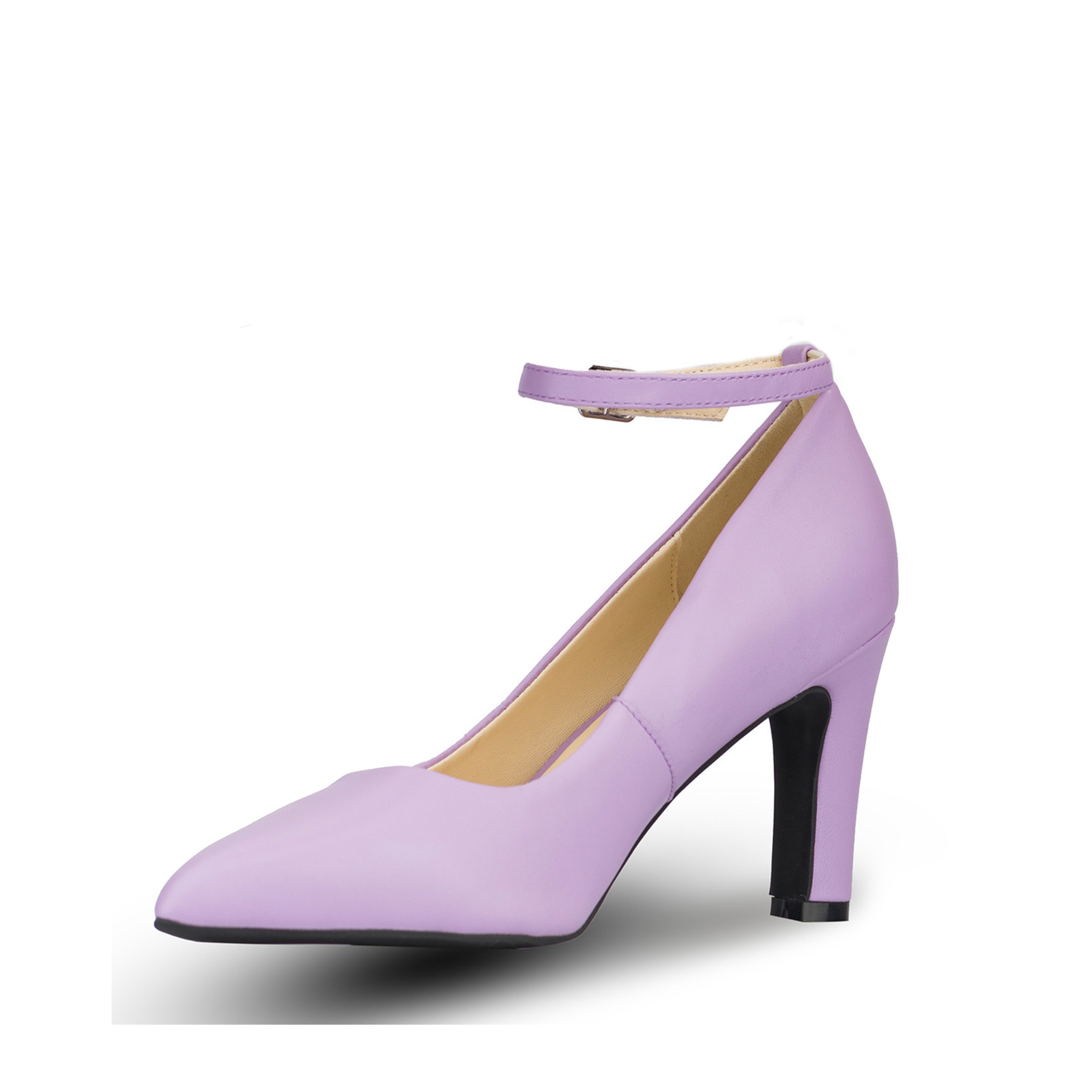 Ella Leather Mid Heel Pumps