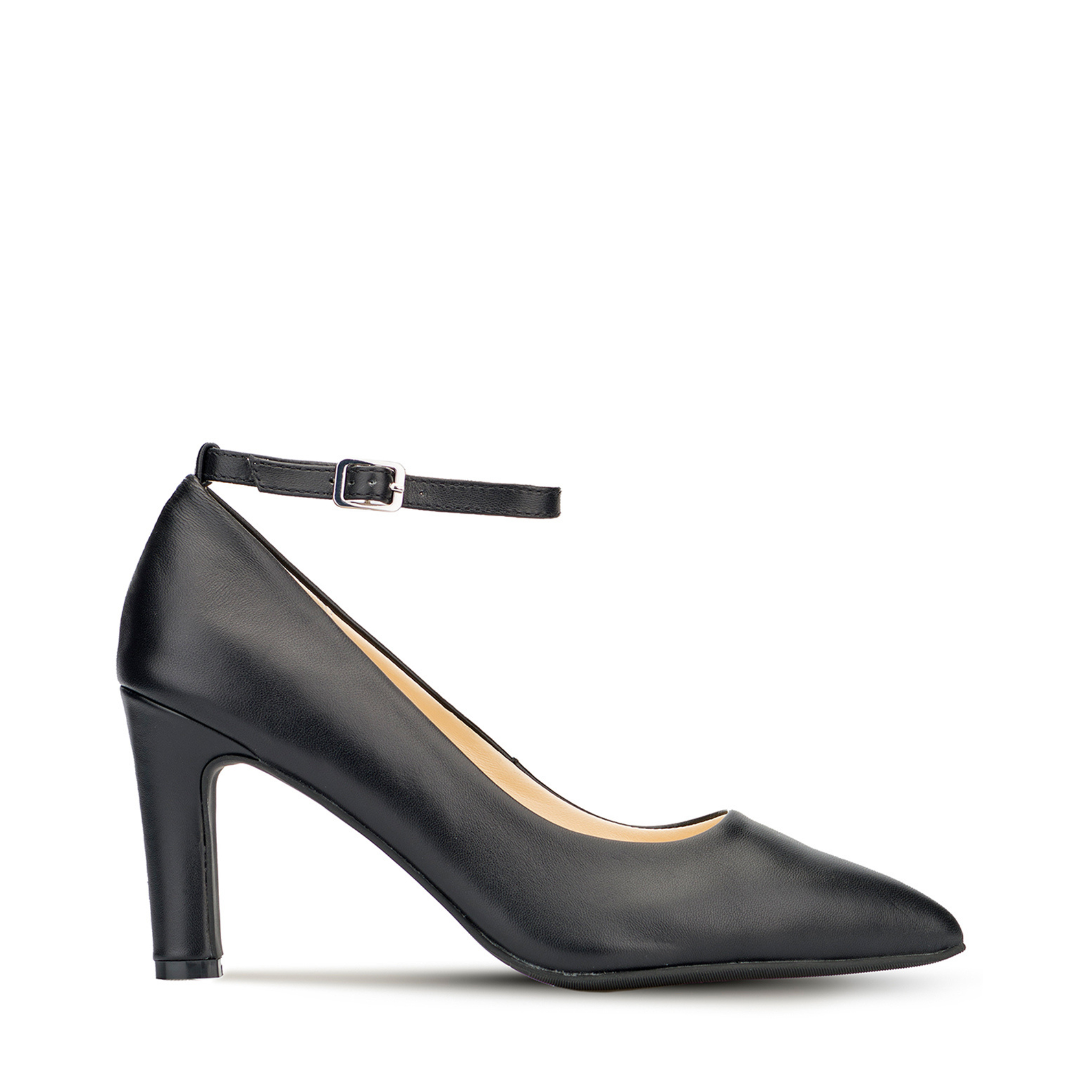 Ella Leather Mid Heel Pumps
