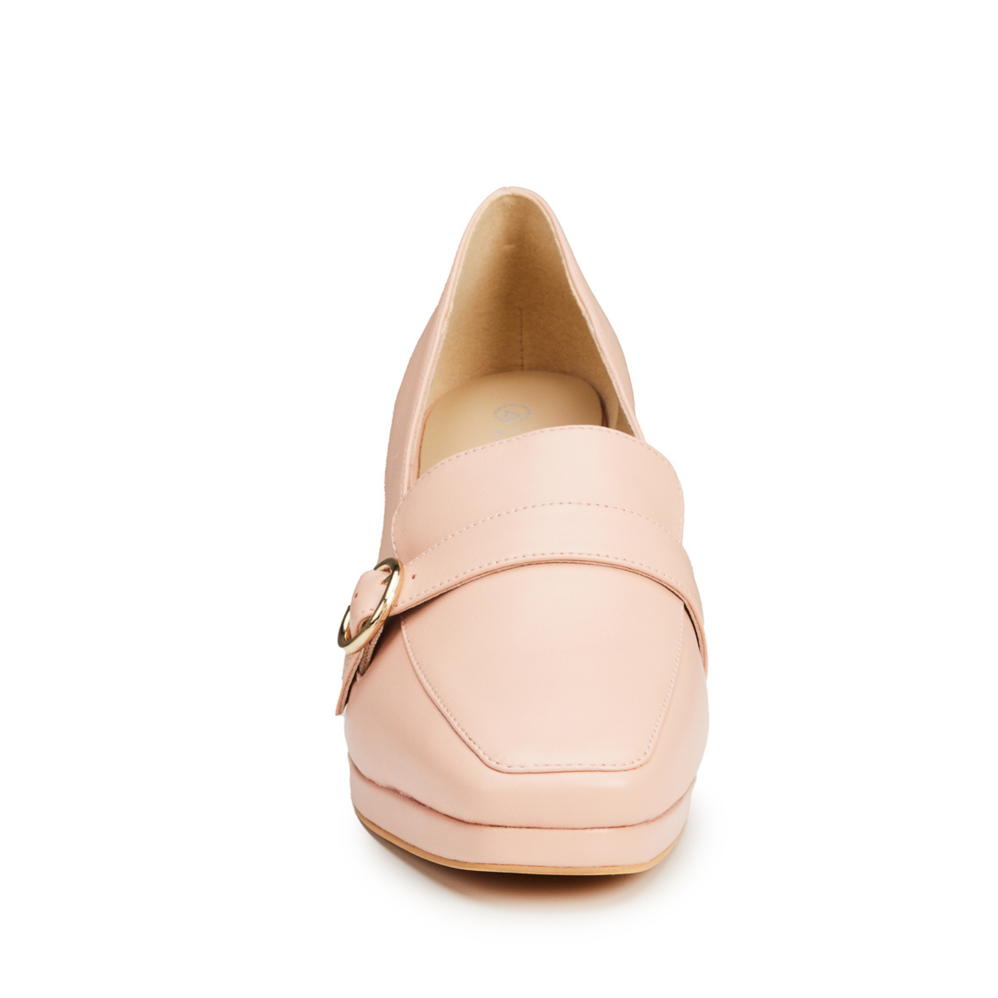 Gaia Leather Mid Block Heel Loafers