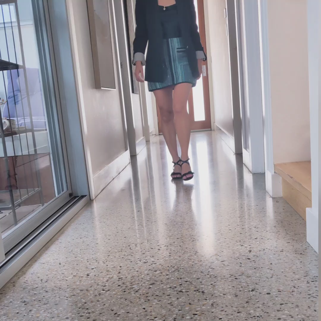 Lulu Leather Mid Heel Sandals