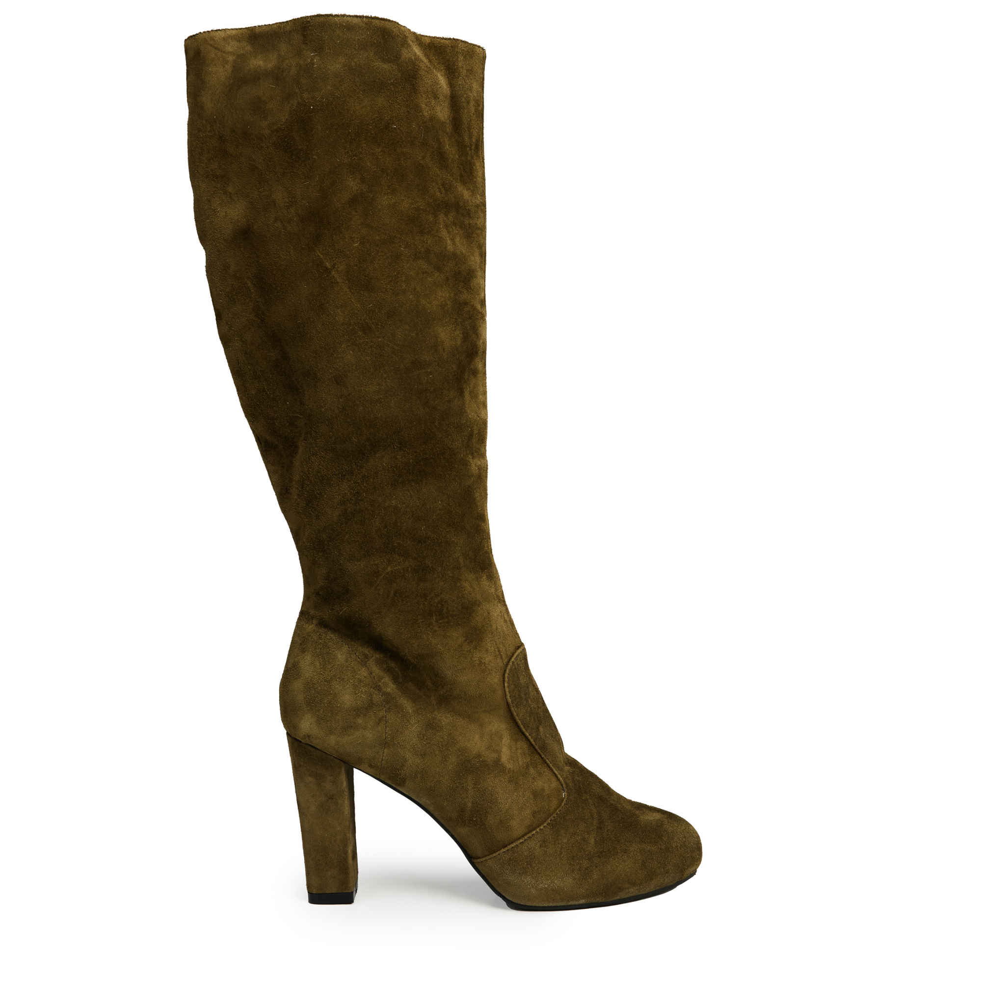 Ruby Military Green Suede Leather High Heels Boots