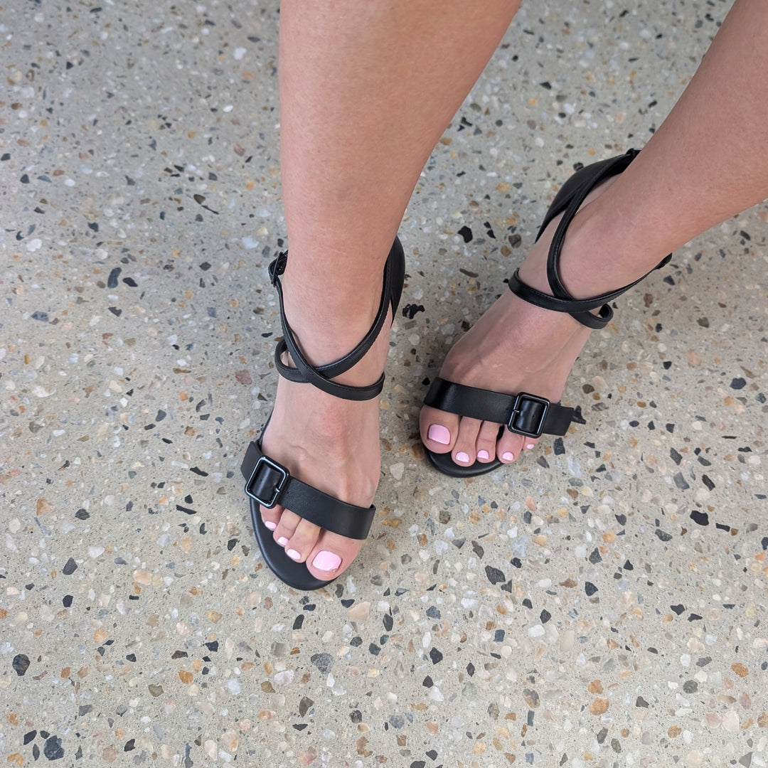 Lulu Leather Mid Heel Sandals - Luminous Assembly