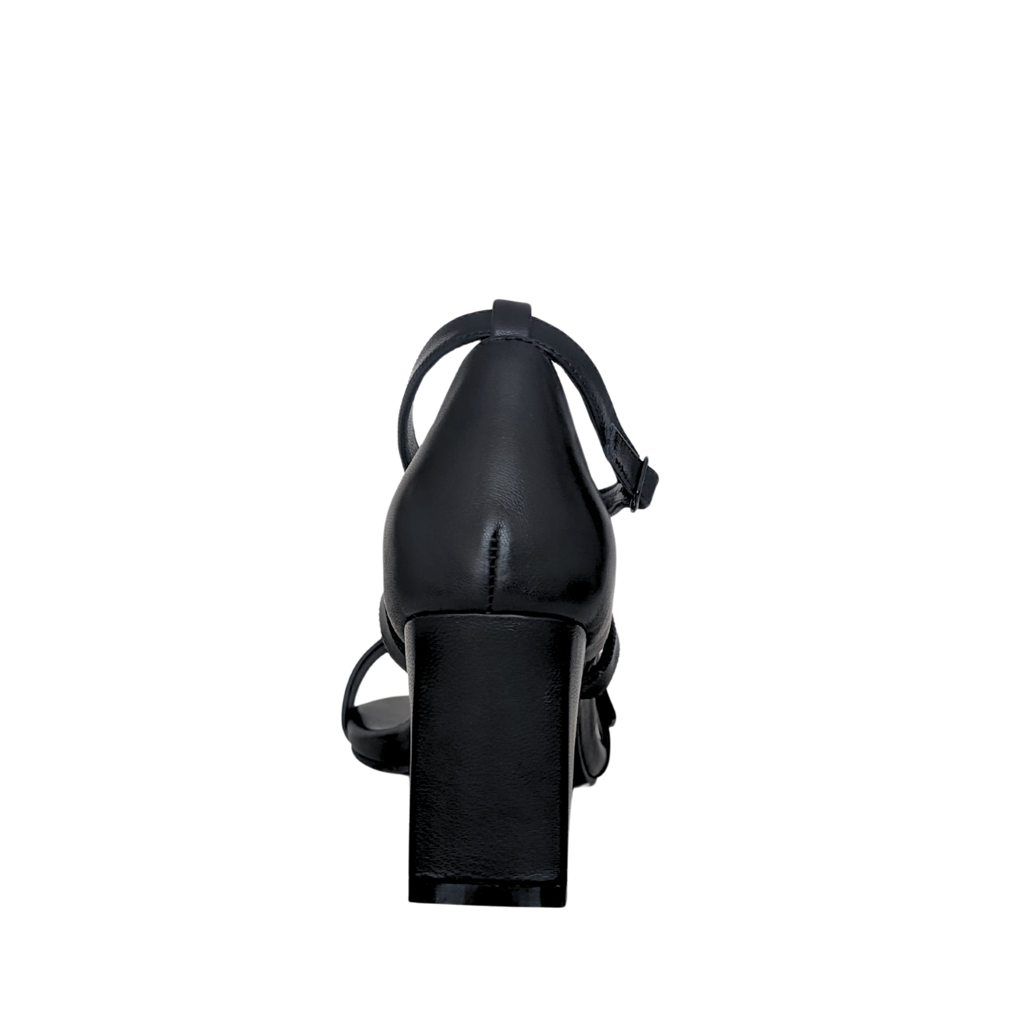 Lulu Leather Mid Heel Sandals