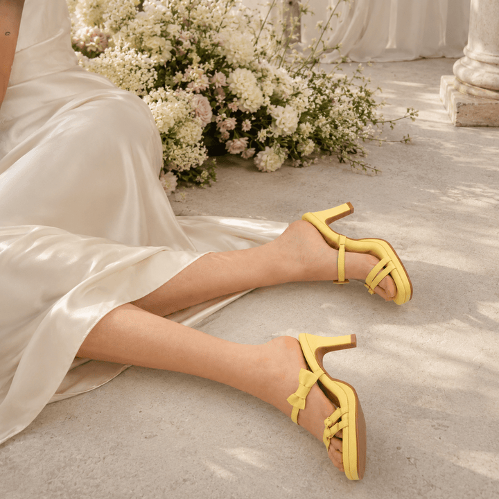 Dani Leather Mid Heel Strappy Sandals - Luminous Assembly
