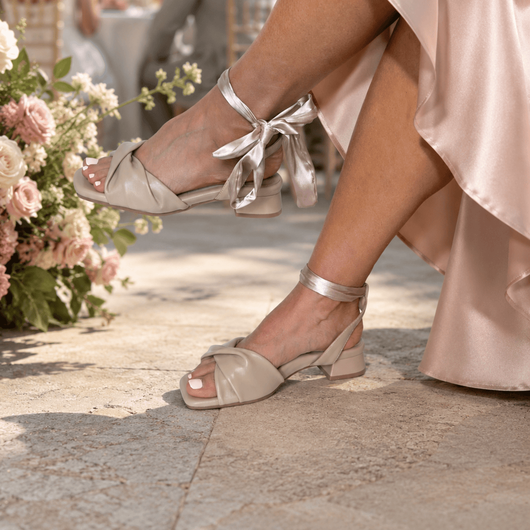 Thea Leather Low Heel Sandals - Luminous Assembly