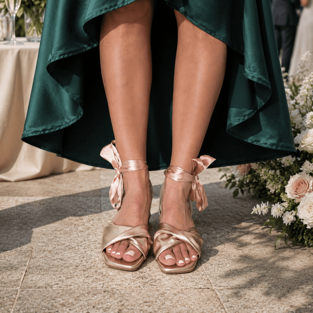 Thea Leather Low Heel Sandals - Luminous Assembly