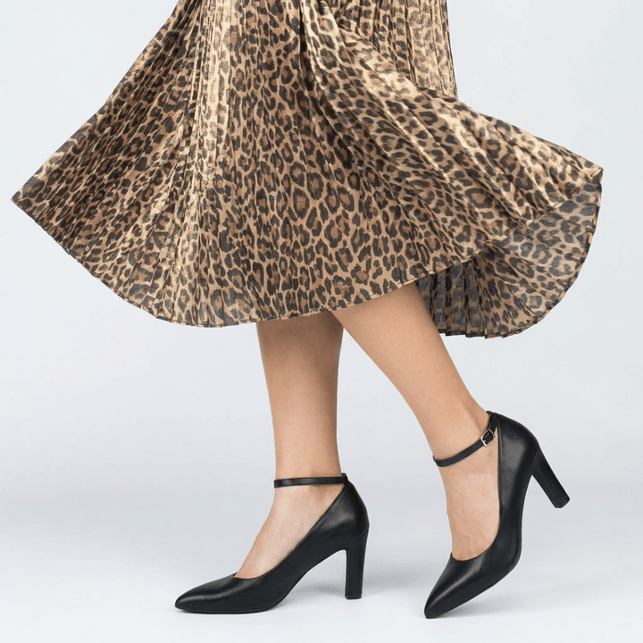 Ella Leather Mid Heel Pumps - Luminous Assembly