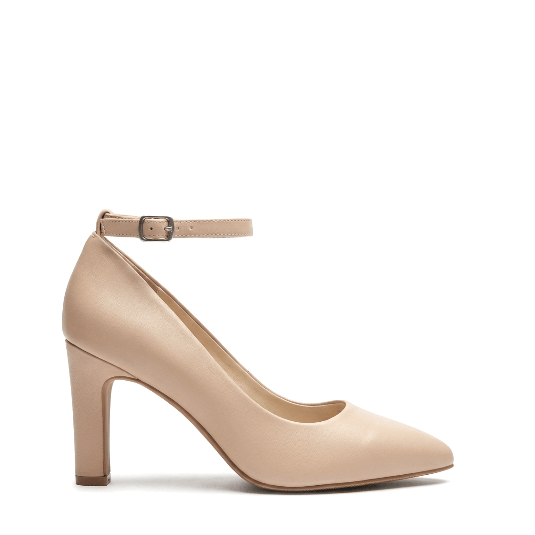 Ella Leather Mid Heel Pumps