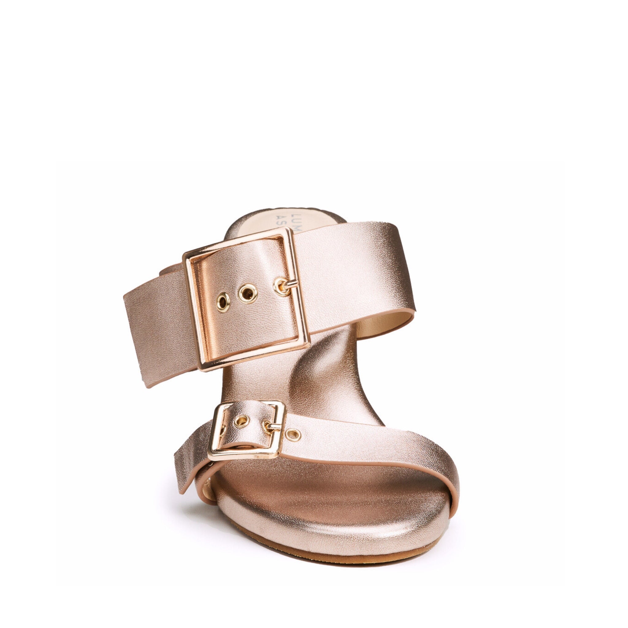 Alba Leather Mid Block Heel Mules