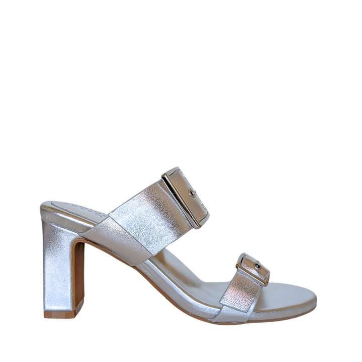 Alba Leather Mid Block Heel Mules