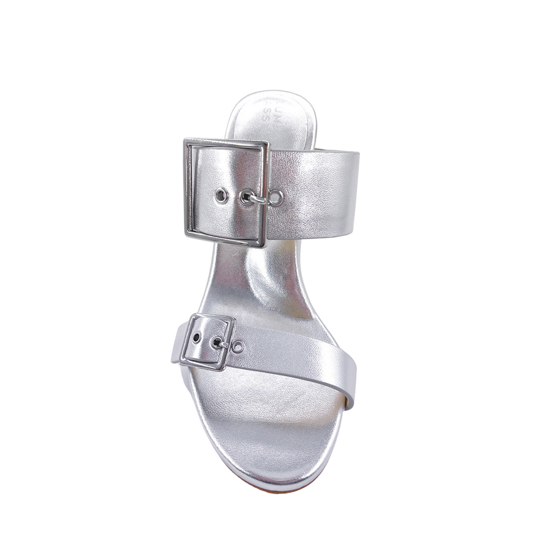 Alba Leather Mid Block Heel Mules