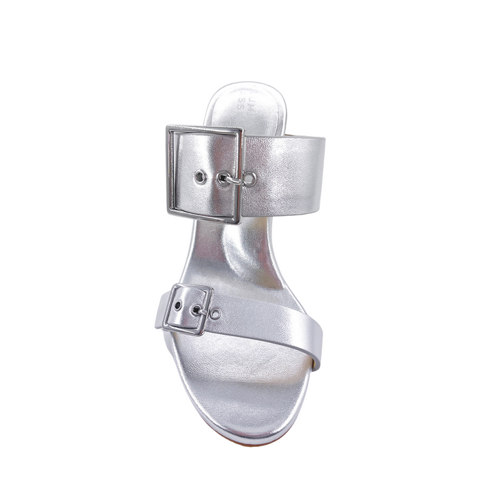 Alba Leather Mid Block Heel Mules