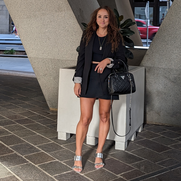 Alba Leather Mid Block Heel Mules
