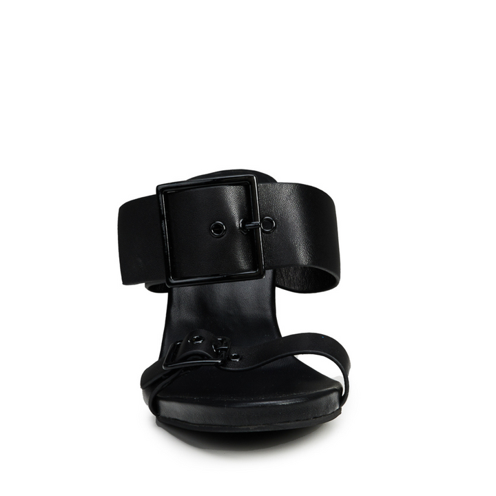 Alba Leather Mid Block Heel Mules