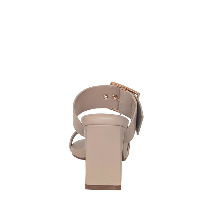 Alba Leather Mid Block Heel Mules