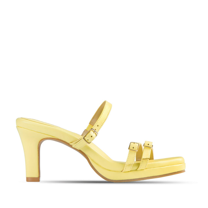 Dani Leather Mid Heel Strappy Sandals - Luminous Assembly