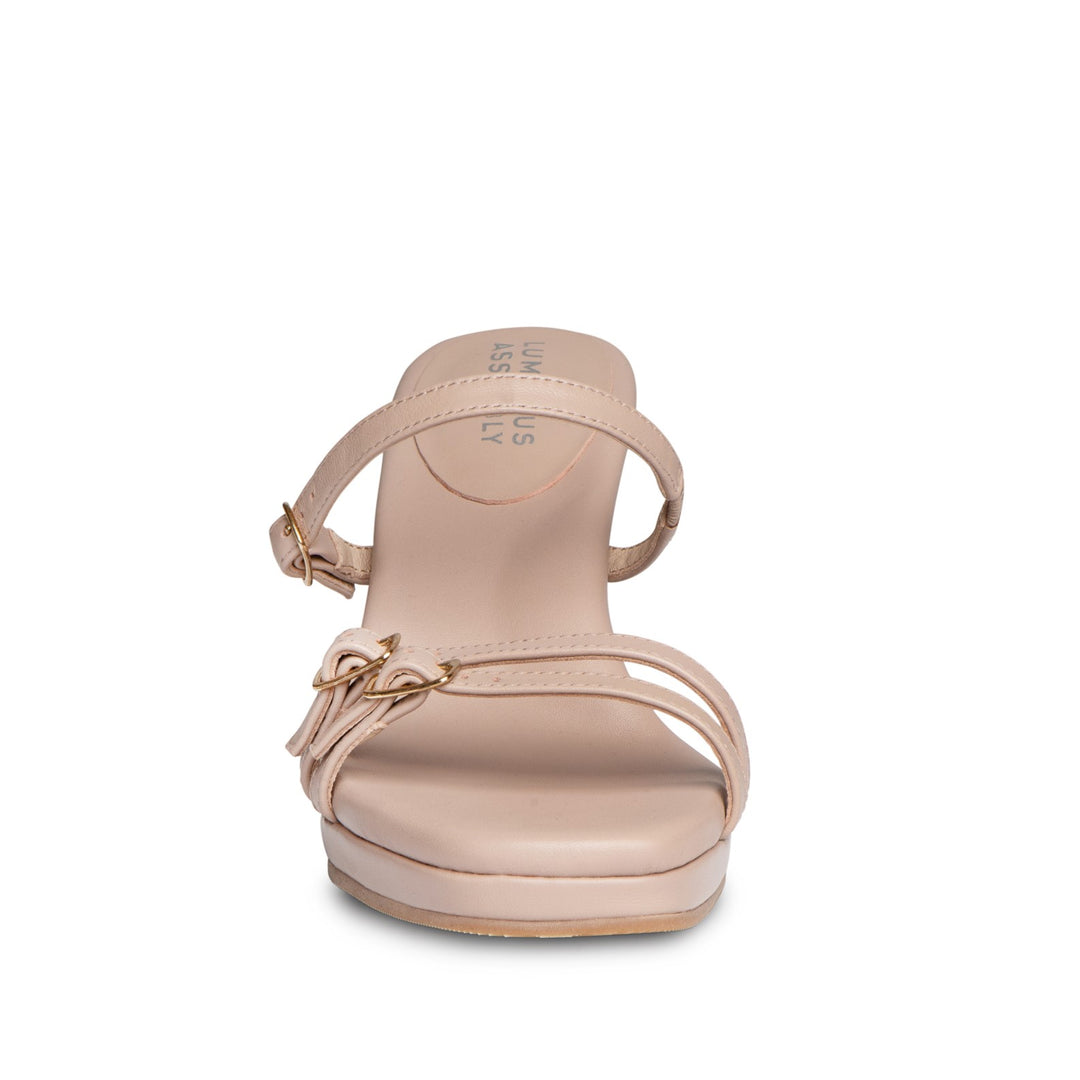 Dani Leather Mid Heel Strappy Sandals - Luminous Assembly