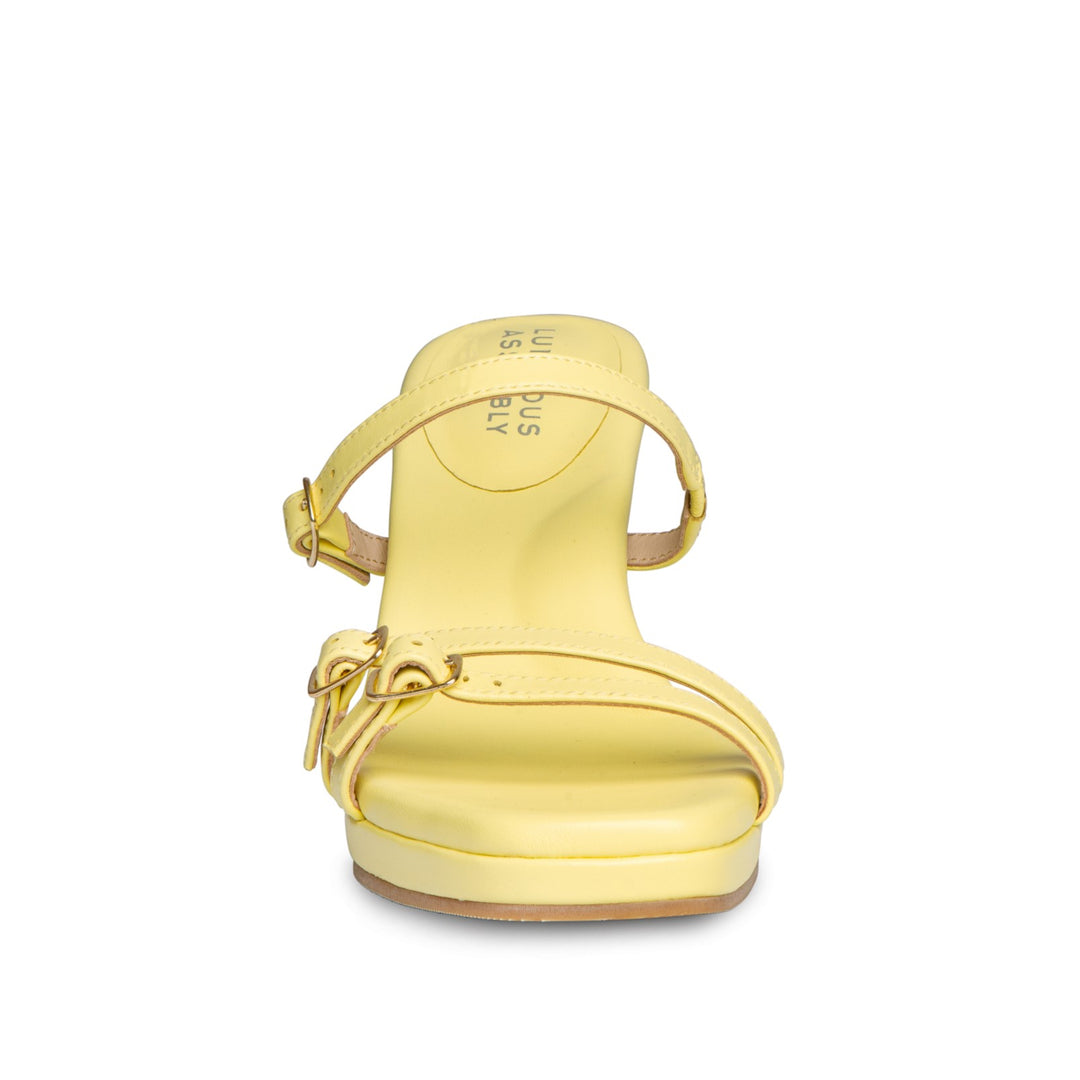 Dani Leather Mid Heel Strappy Sandals - Luminous Assembly