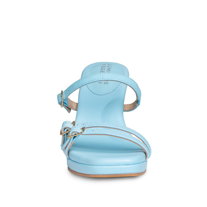 Dani Leather Mid Heel Strappy Sandals - Luminous Assembly