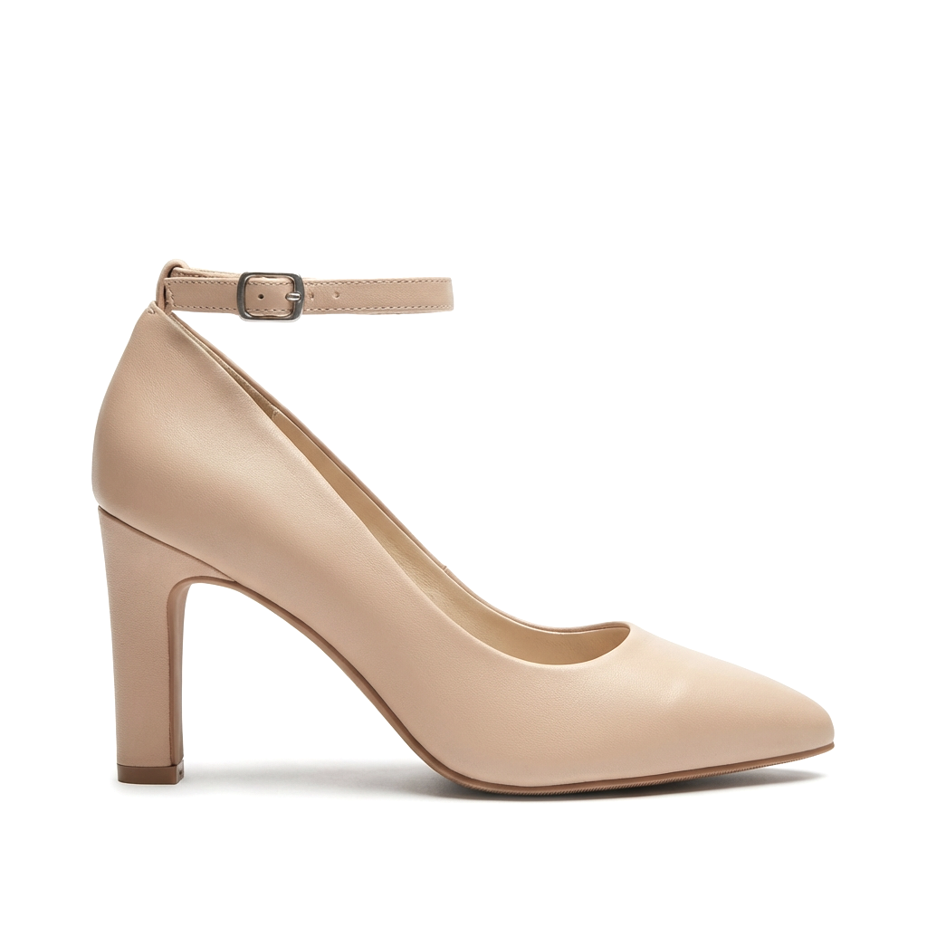 Ella Leather Mid Heel Pumps