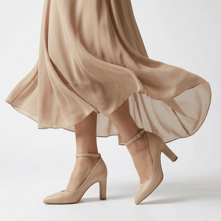 Ella Leather Mid Heel Pumps - Luminous Assembly
