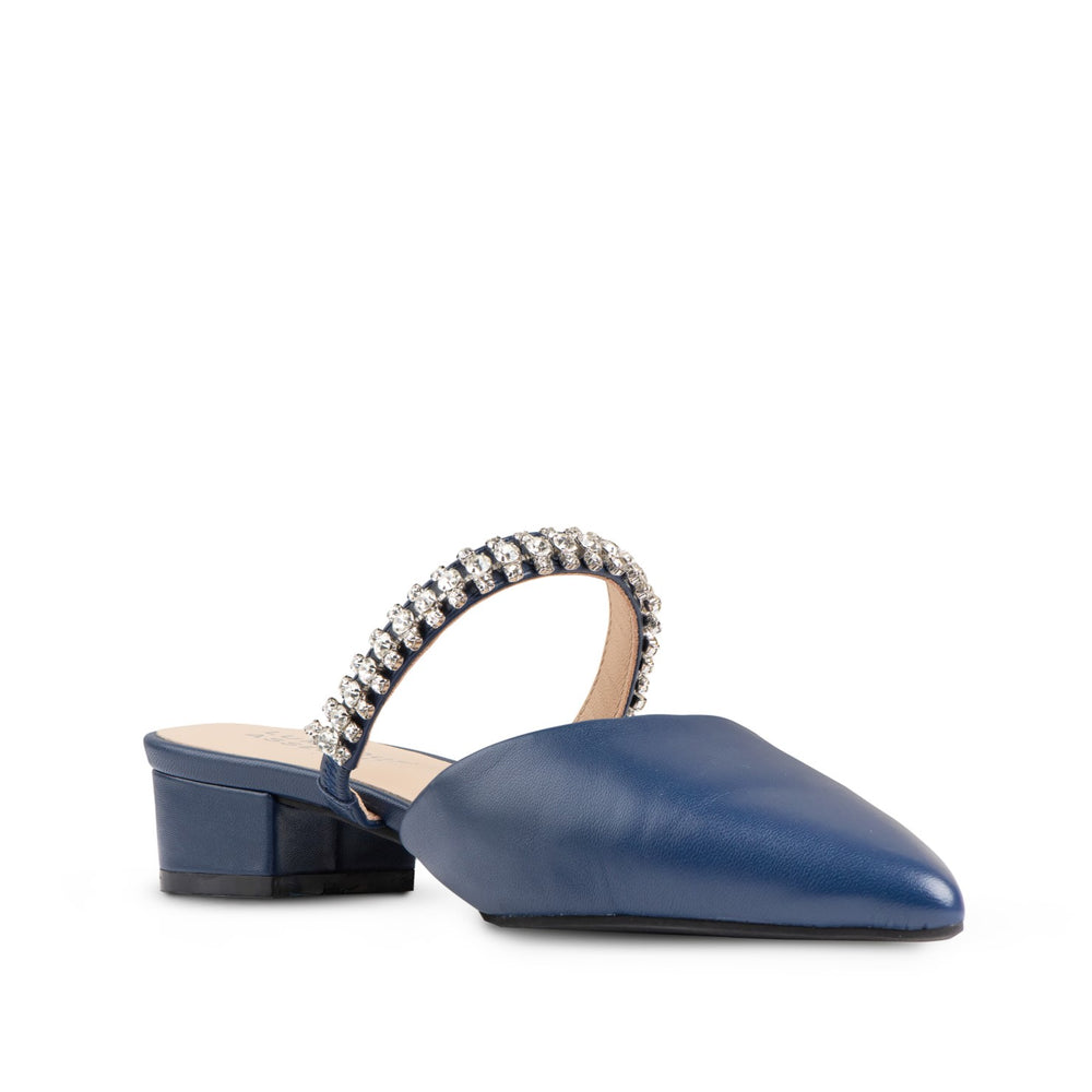Elly Leather Slide In Low Heel Pumps - Luminous Assembly