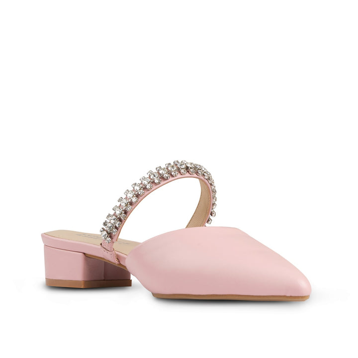 Elly Leather Slide In Low Heel Pumps - Luminous Assembly