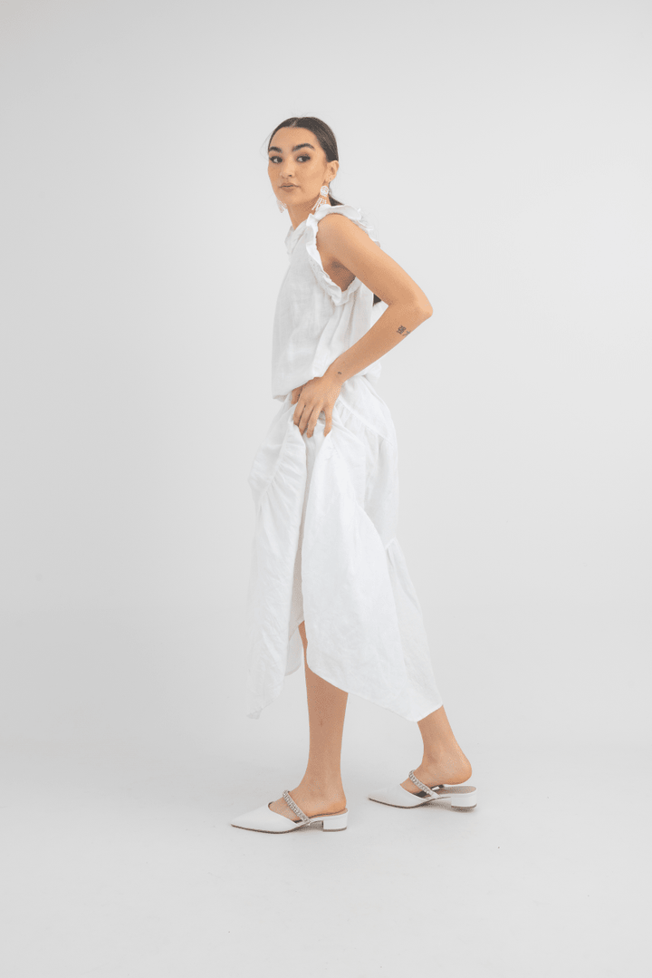 Elly Leather Slide In Low Heel Pumps - Luminous Assembly