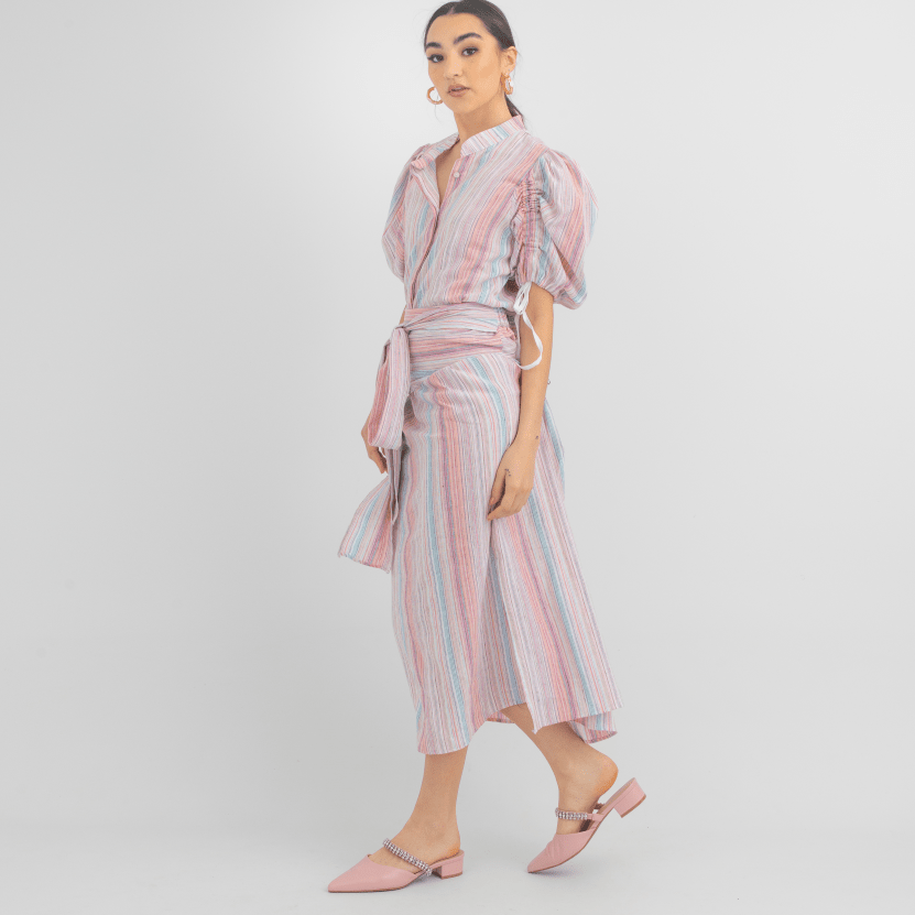 Elly Leather Slide In Low Heel Pumps - Luminous Assembly