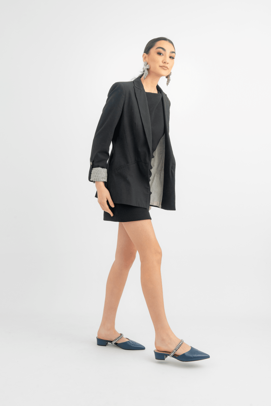 Elly Leather Slide In Low Heel Pumps - Luminous Assembly