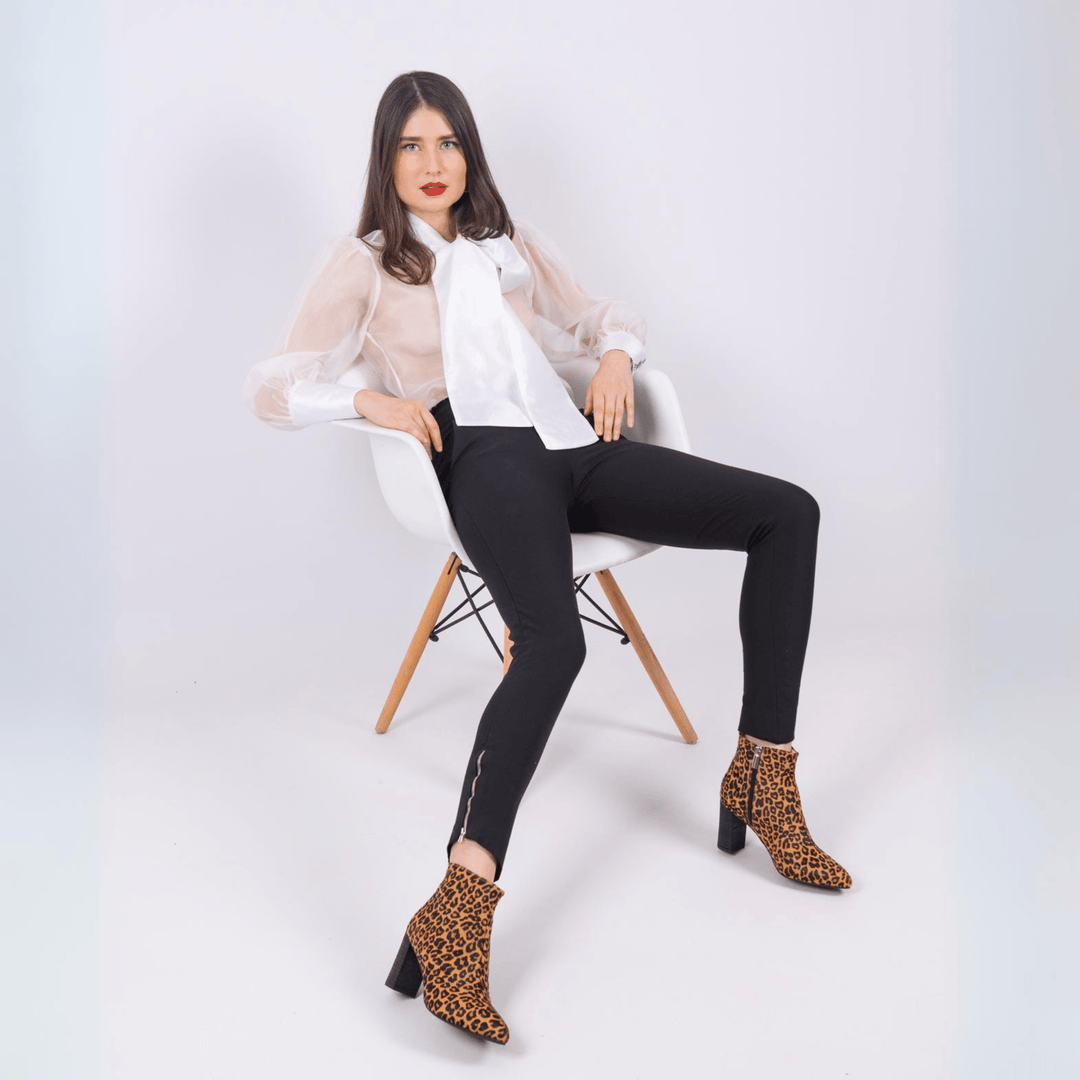Kira Leather High Heel Ankle Boots - Luminous Assembly