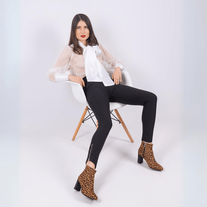 Kira Leather High Heel Ankle Boots - Luminous Assembly