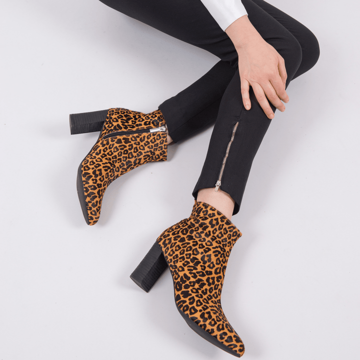 Kira Leather High Heel Ankle Boots - Luminous Assembly