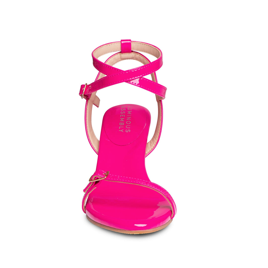 Lisa Leather Mid Heel Sandals - Luminous Assembly