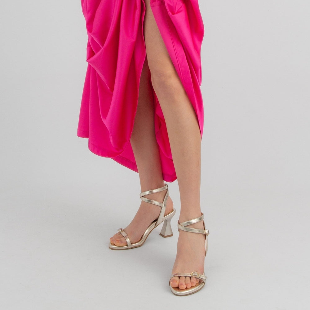 Lisa Leather Mid Heel Sandals - Luminous Assembly