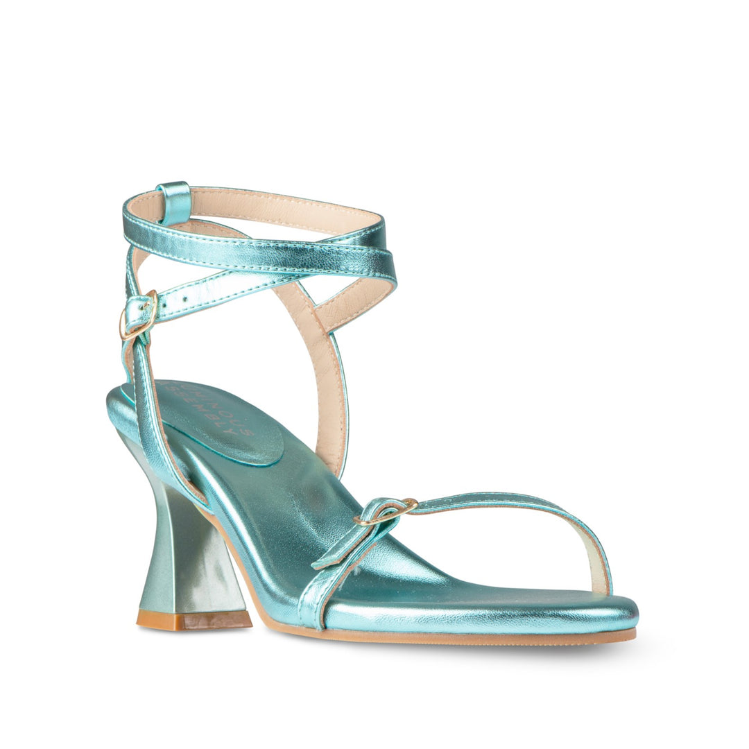 Lisa Leather Mid Heel Sandals - Luminous Assembly