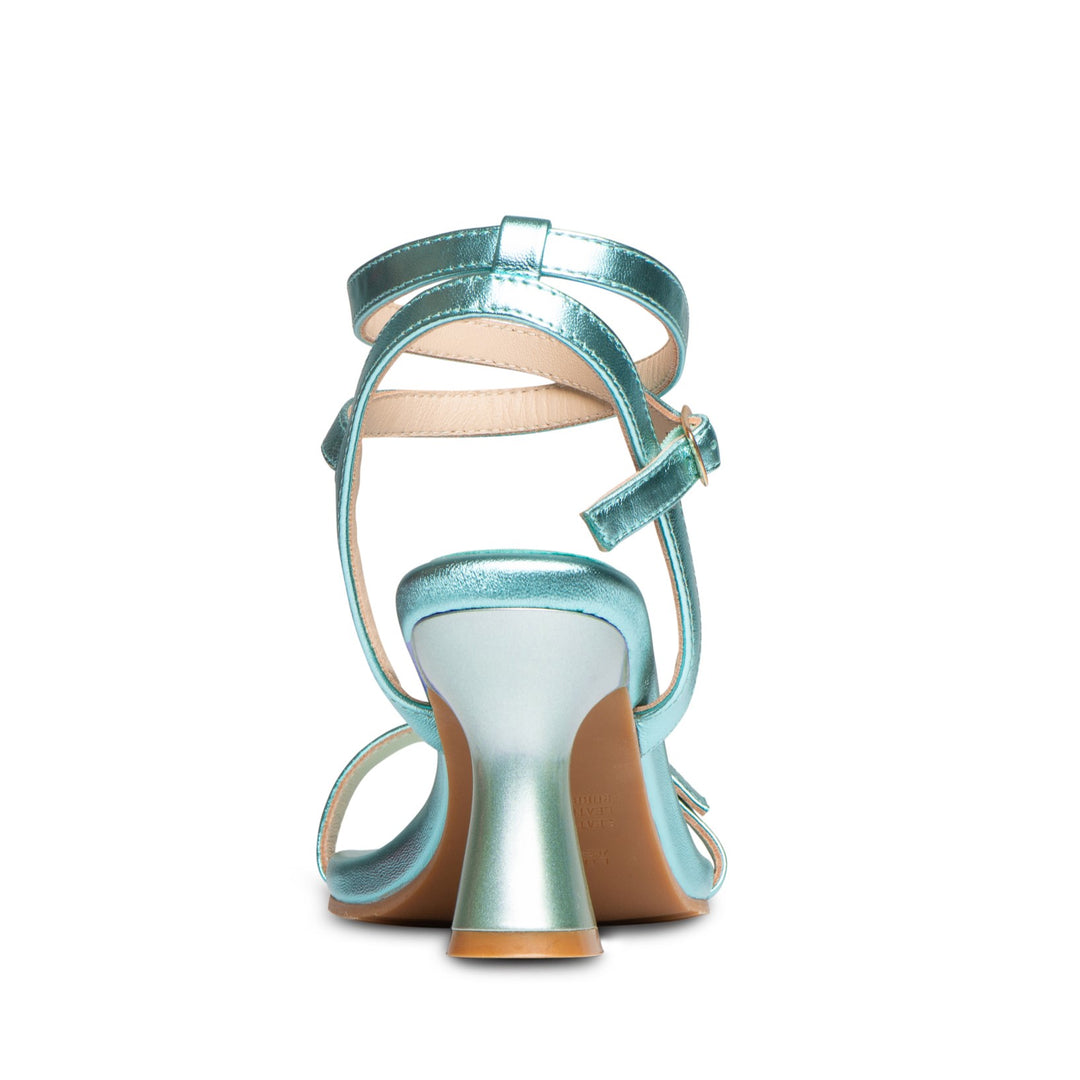 Lisa Leather Mid Heel Sandals - Luminous Assembly