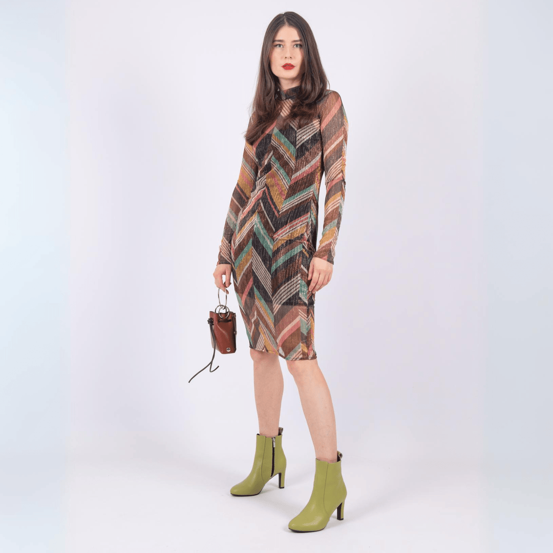 Luna Leather Mid Heel Ankle Boots - Luminous Assembly