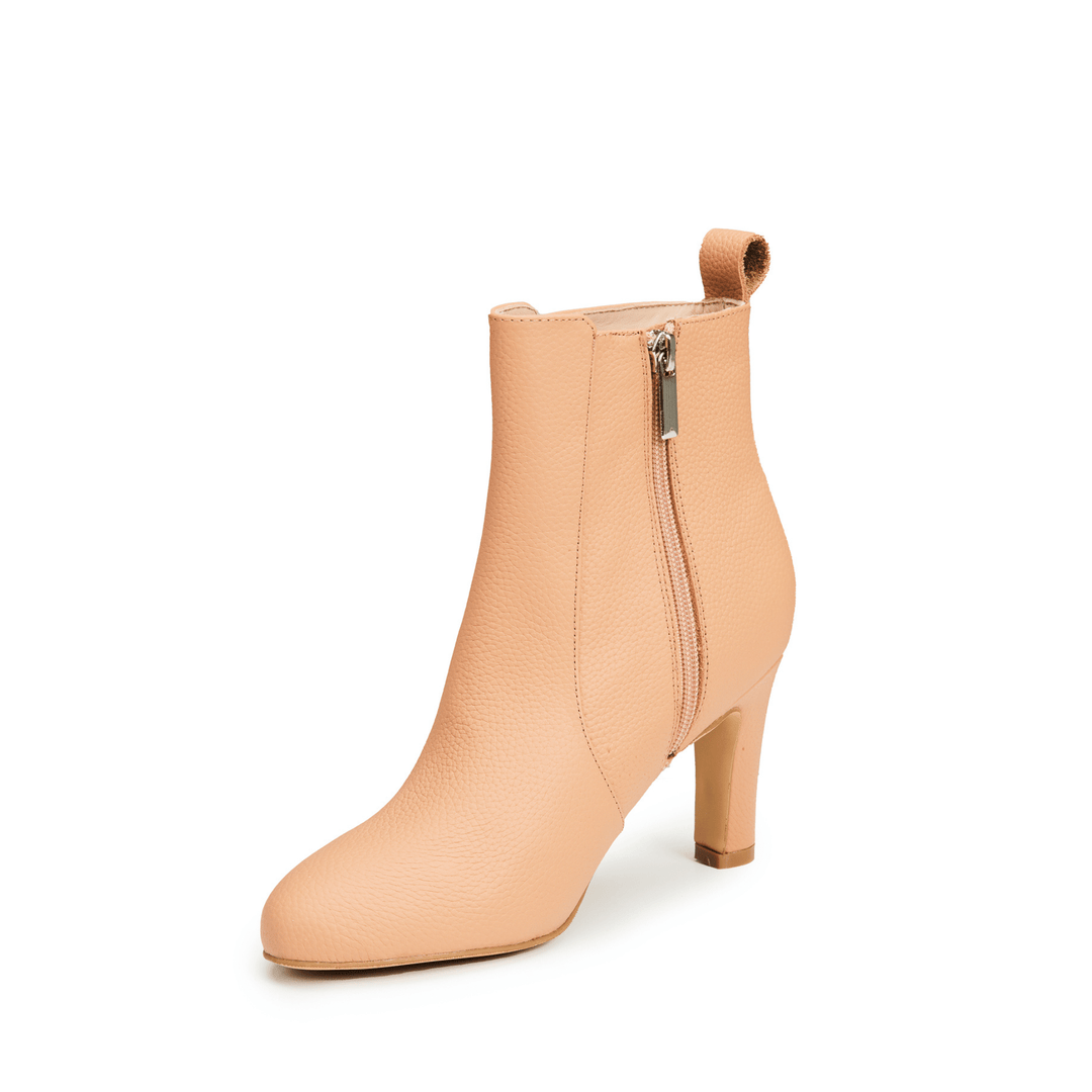 Luna Leather Mid Heel Ankle Boots - Luminous Assembly