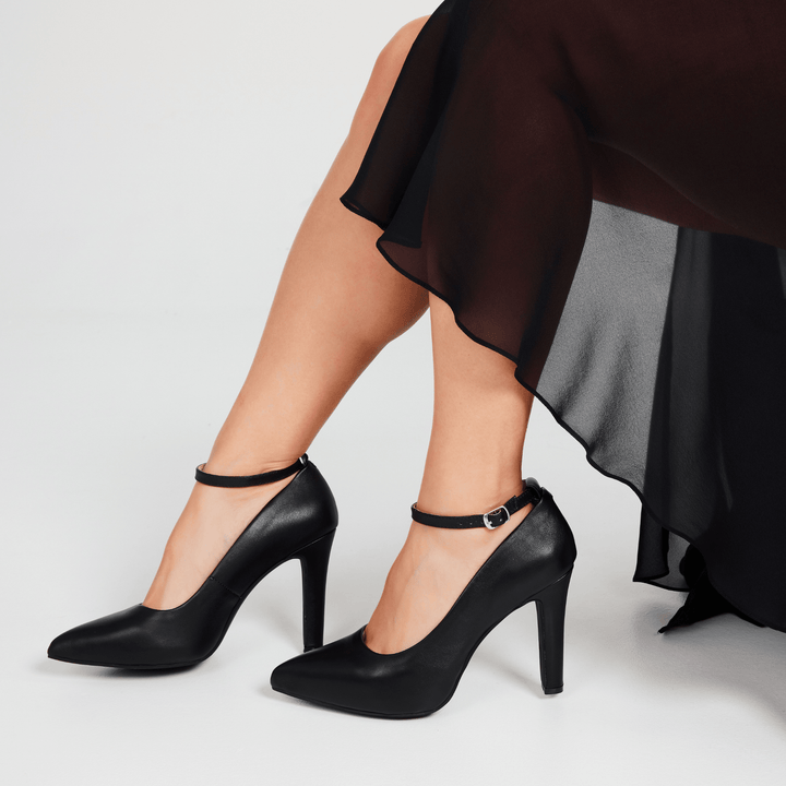 Maya Leather High Heel Pointed Toe Pumps - Luminous Assembly