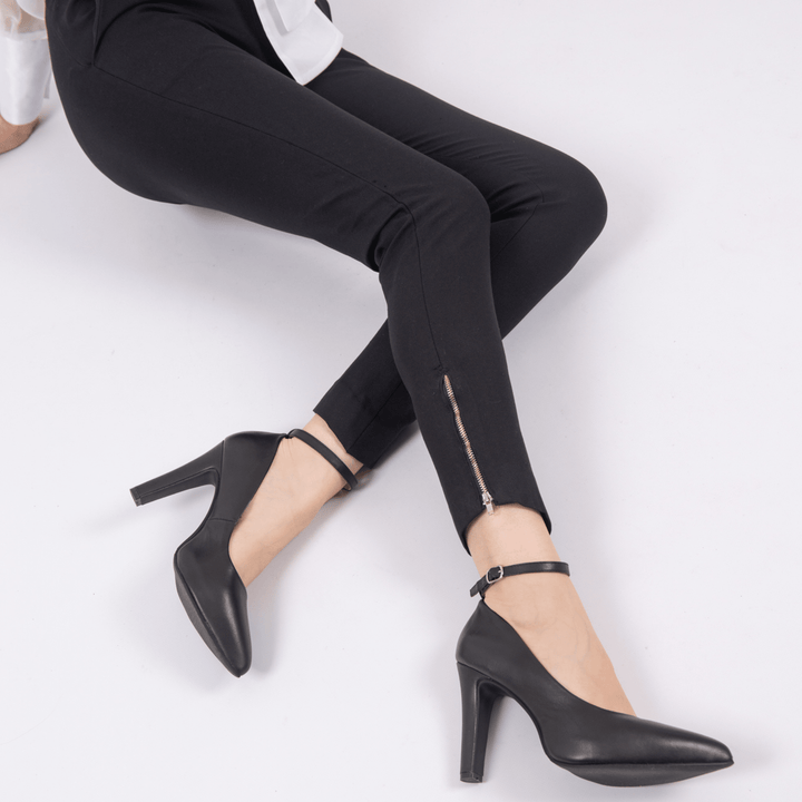 Maya Leather High Heel Pointed Toe Pumps - Luminous Assembly