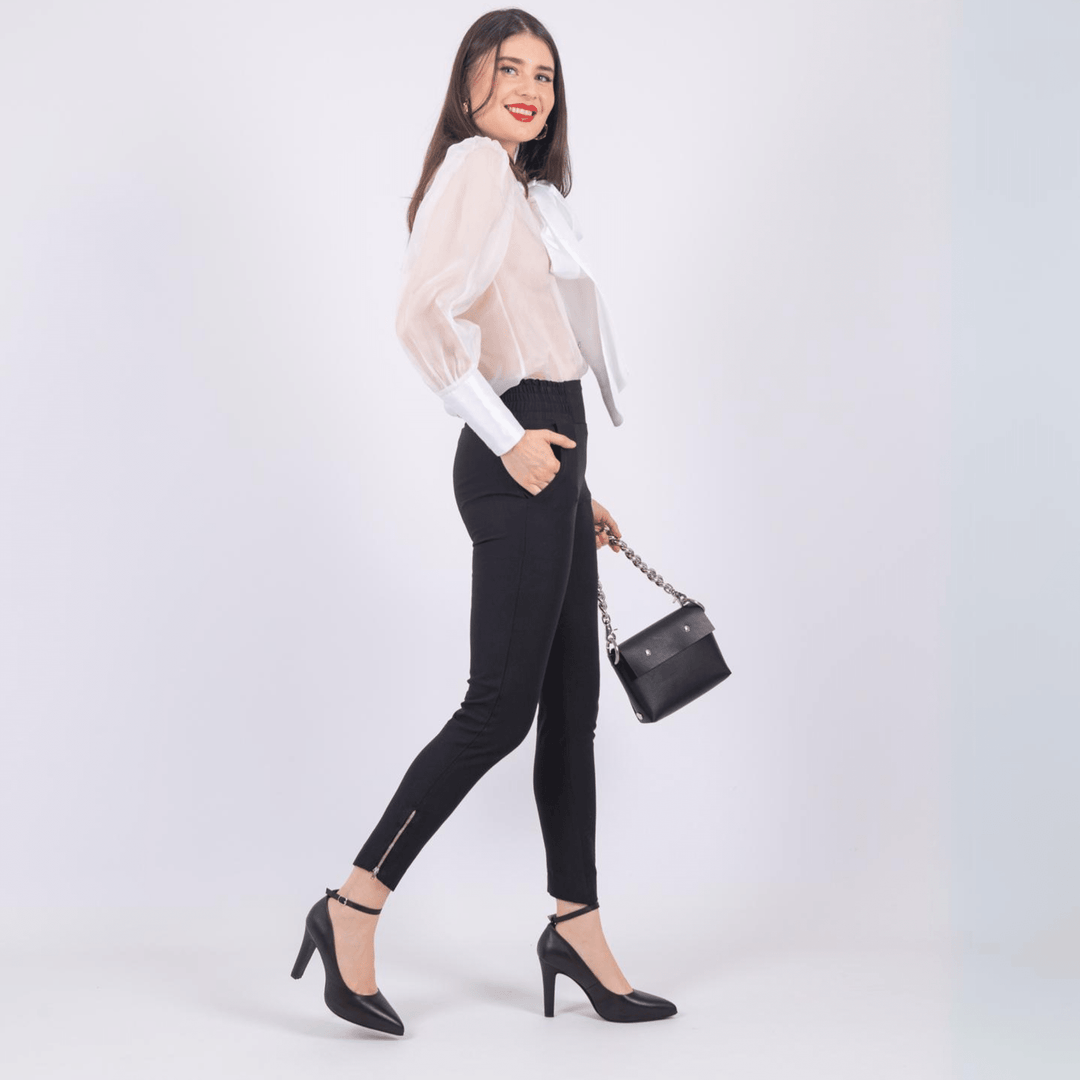 Maya Leather High Heel Pointed Toe Pumps - Luminous Assembly