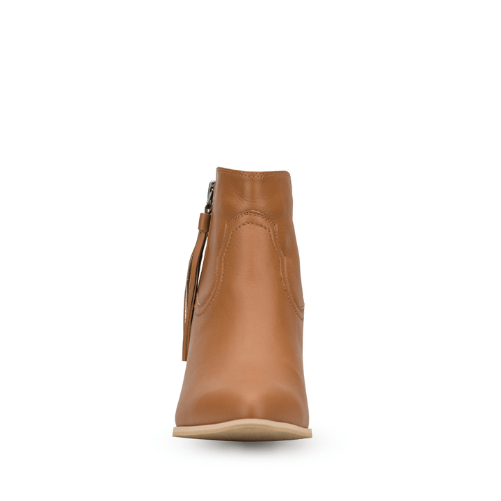 Mila Leather Low Block Heel Ankle Boots - Luminous Assembly