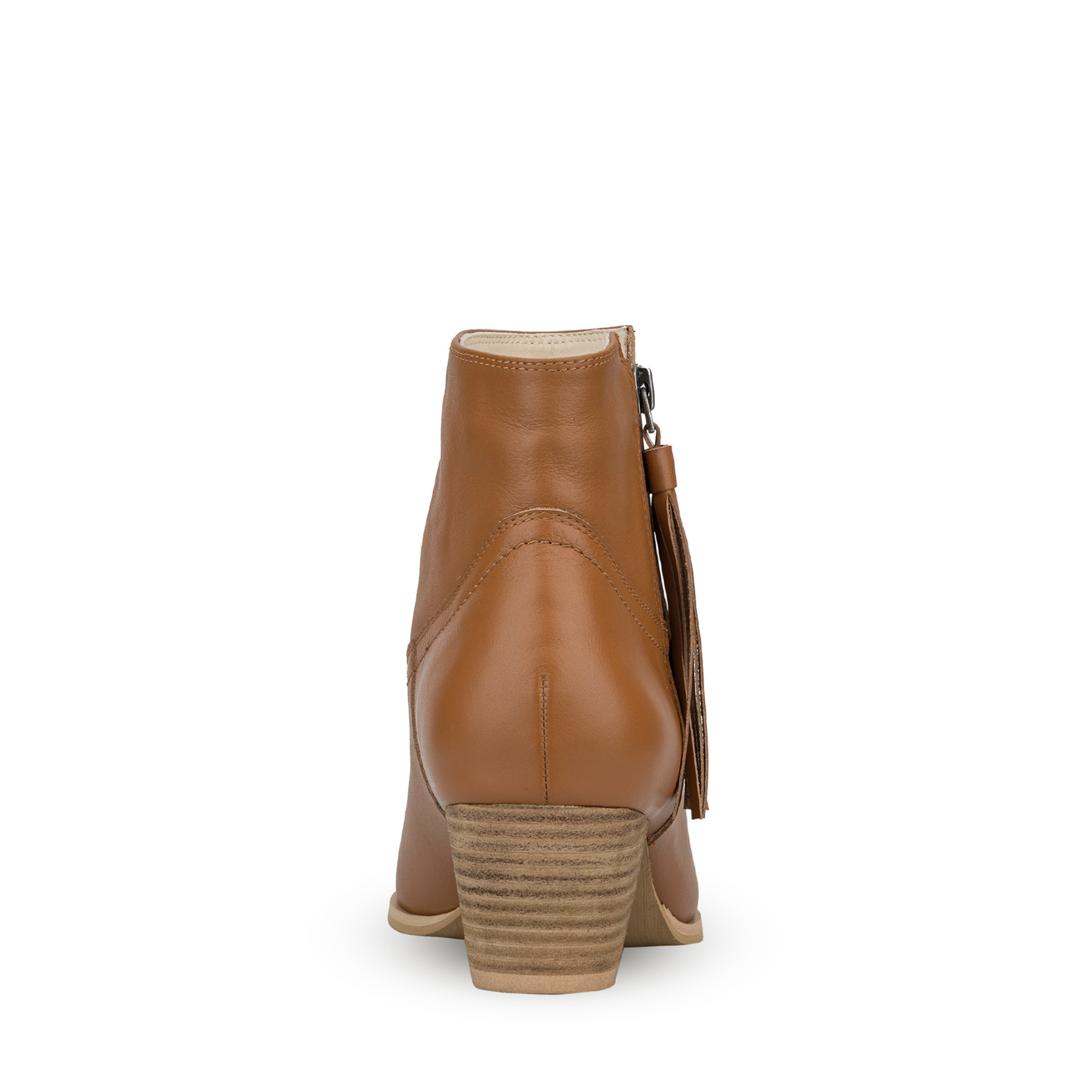 Mila Leather Low Block Heel Ankle Boots