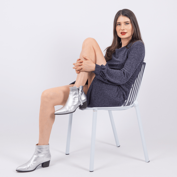 Mila Leather Low Block Heel Ankle Boots - Luminous Assembly