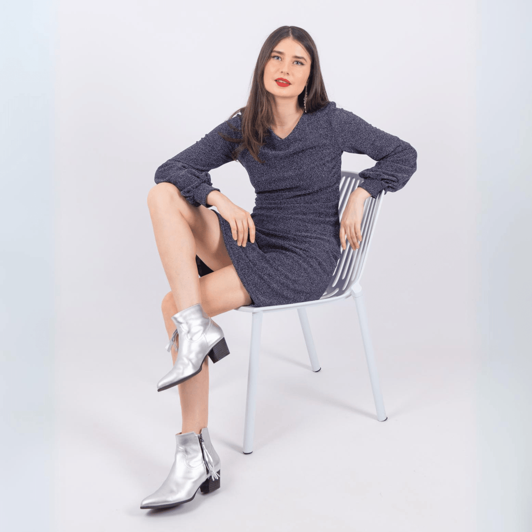 Mila Leather Low Block Heel Ankle Boots - Luminous Assembly