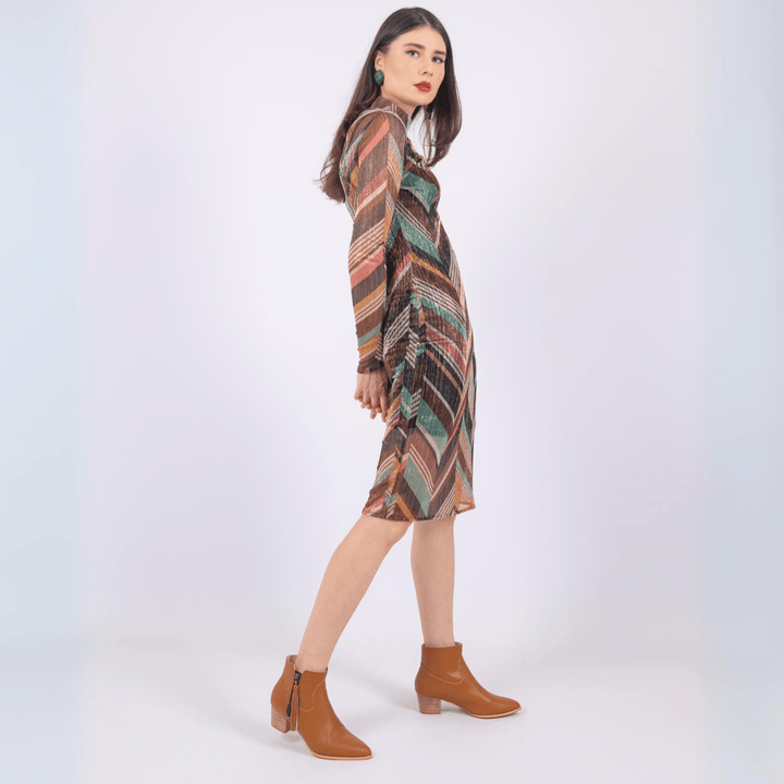 Mila Leather Low Block Heel Ankle Boots - Luminous Assembly