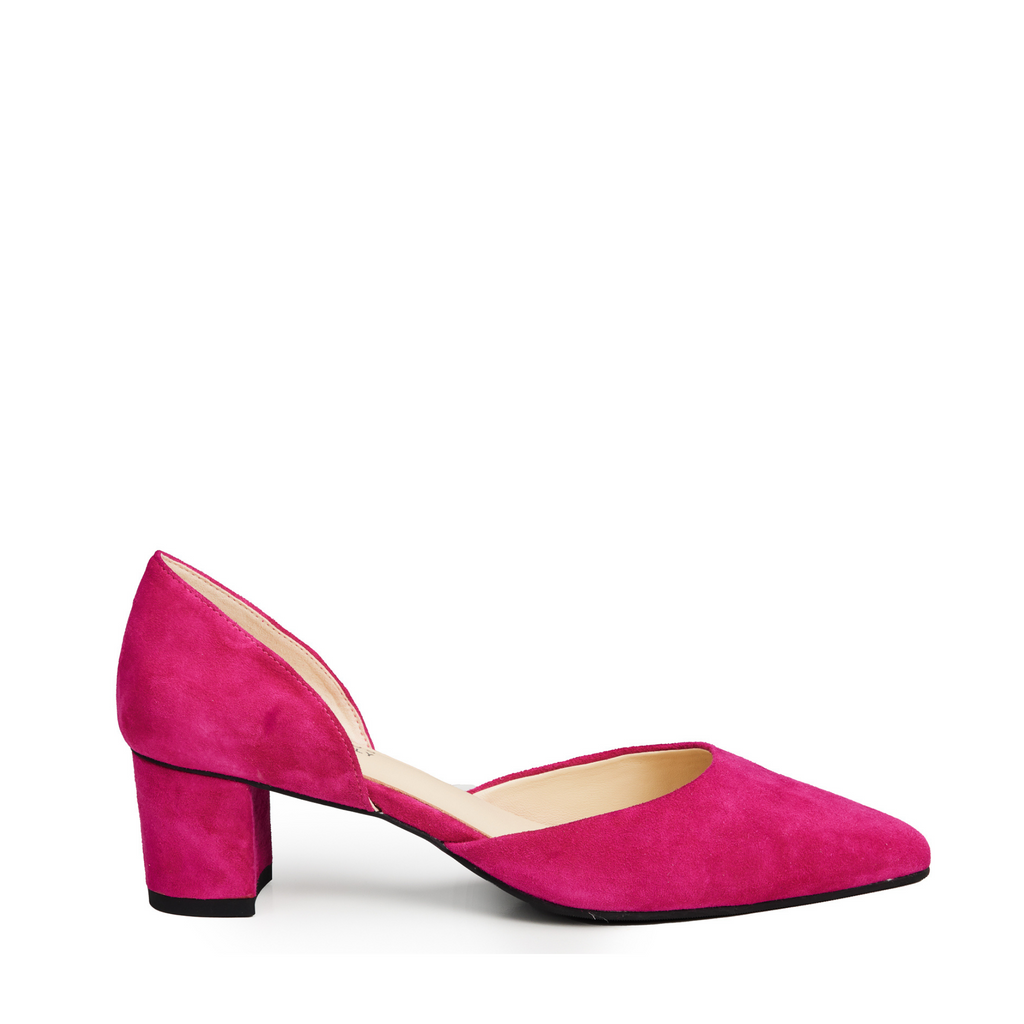 Pink low block heel shoes outlet