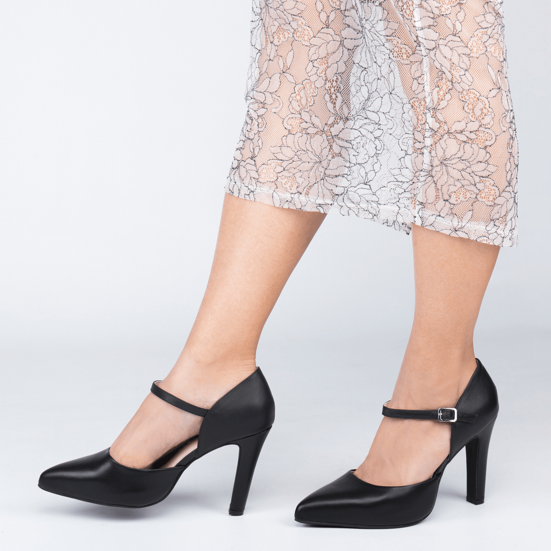 Suri Leather High Heel Pointed Toe Pumps - Luminous Assembly