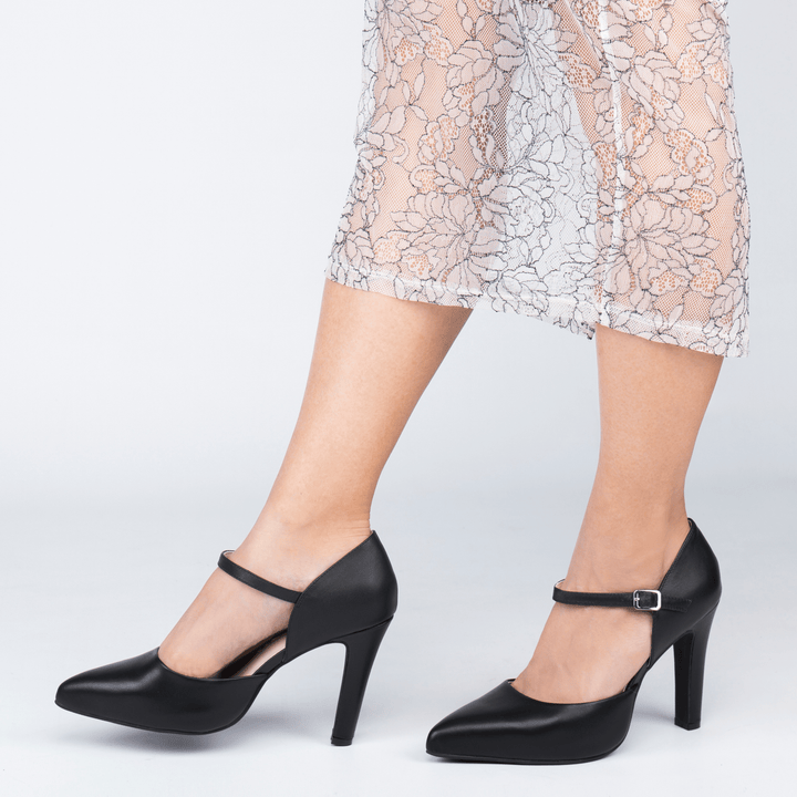 Suri Leather High Heel Pointed Toe Pumps - Luminous Assembly
